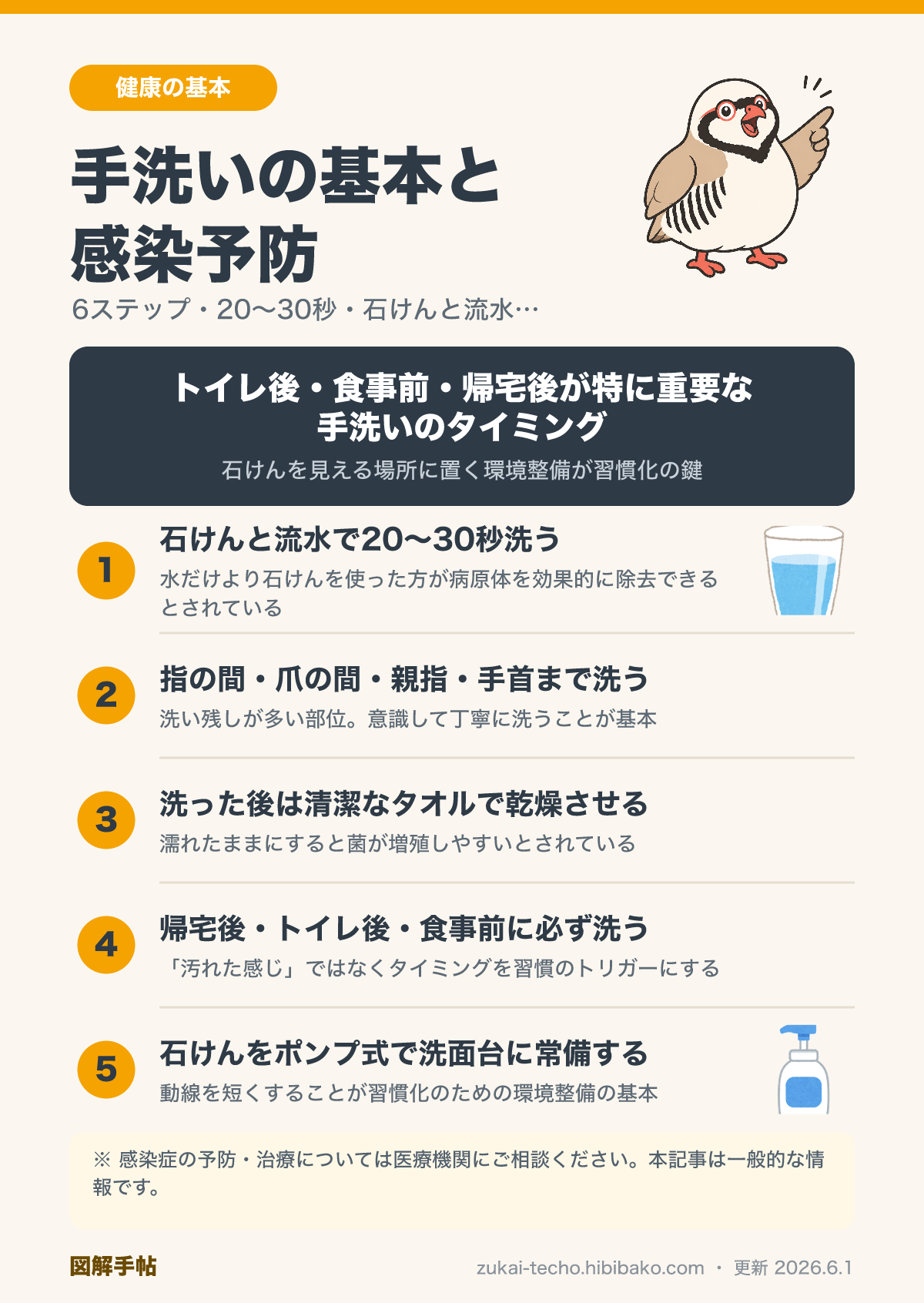 手洗いの基本と感染予防の図解