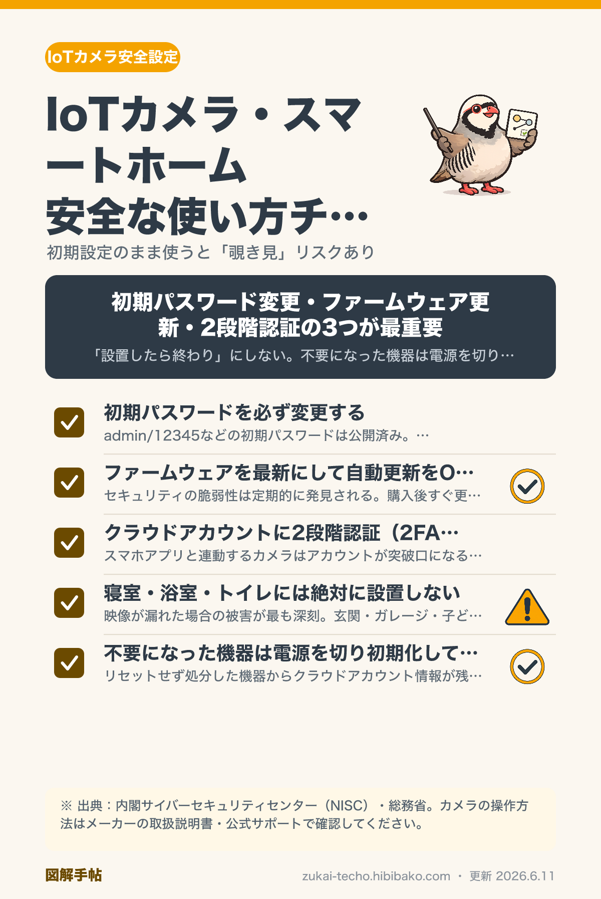 IoTカメラ・スマートホームの安全設定図解