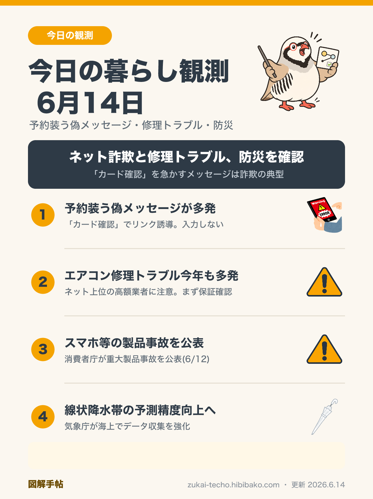 2026年6月14日の暮らし観測ダイジェスト図解