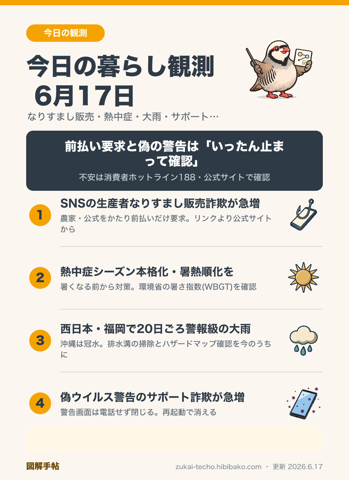 2026年6月17日の暮らし観測ダイジェスト図解