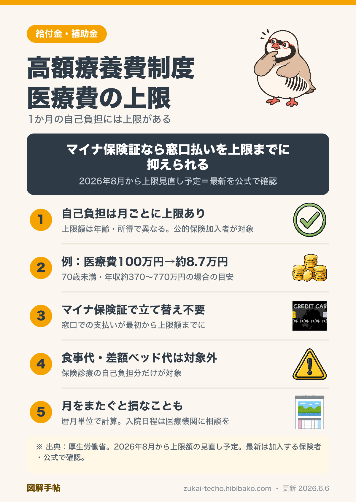 高額療養費制度の仕組みと使い方を示した図解