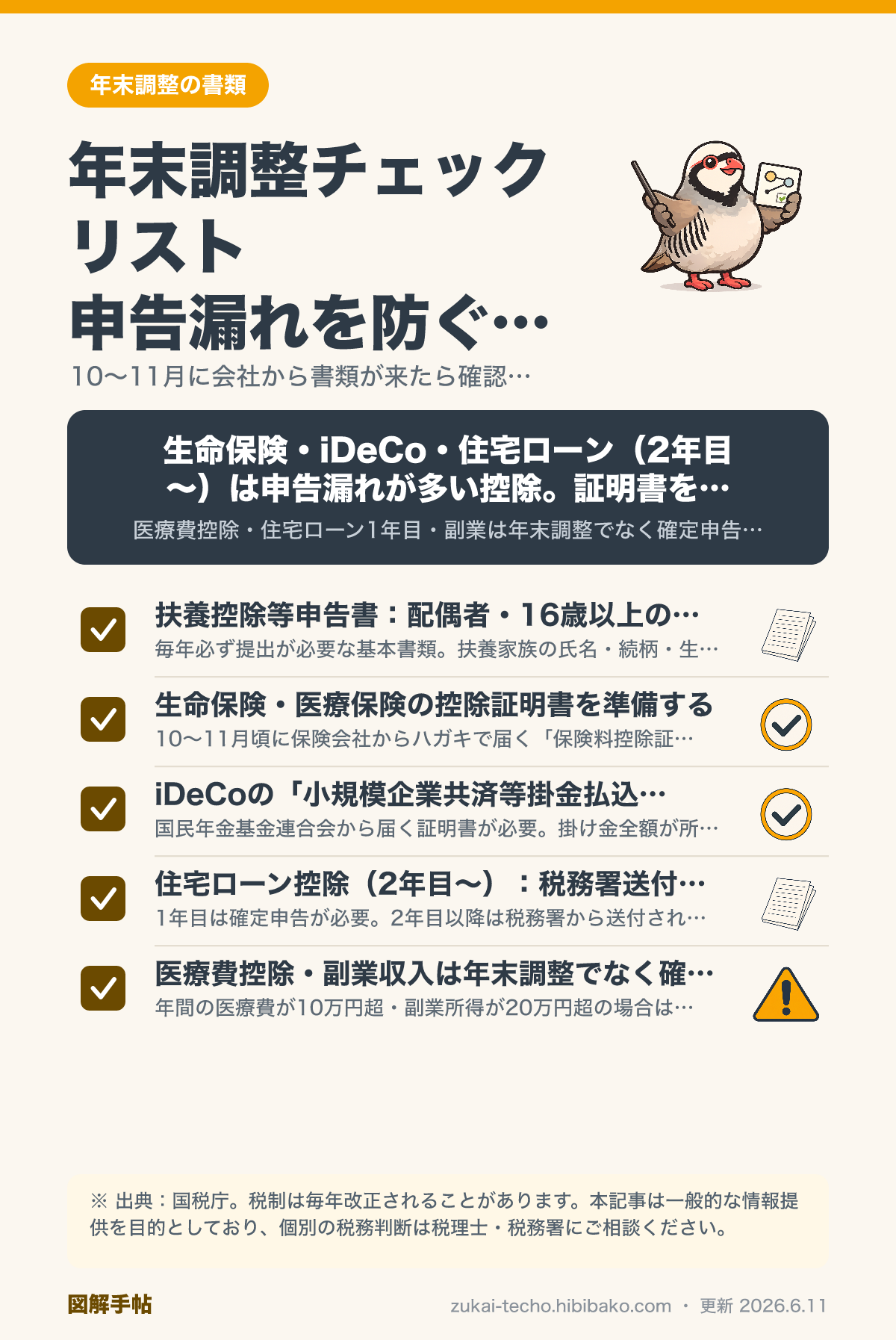 年末調整の書類・控除の申告方法図解