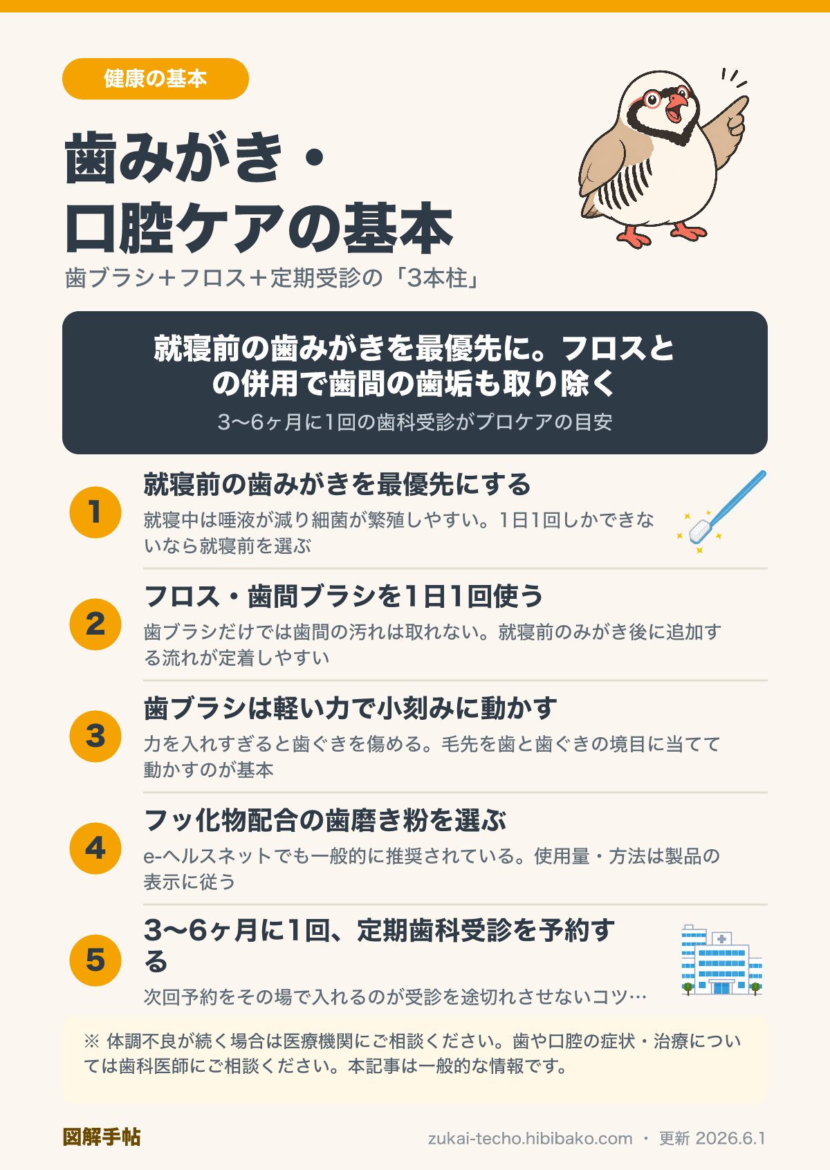歯みがき・口腔ケアの基本の図解