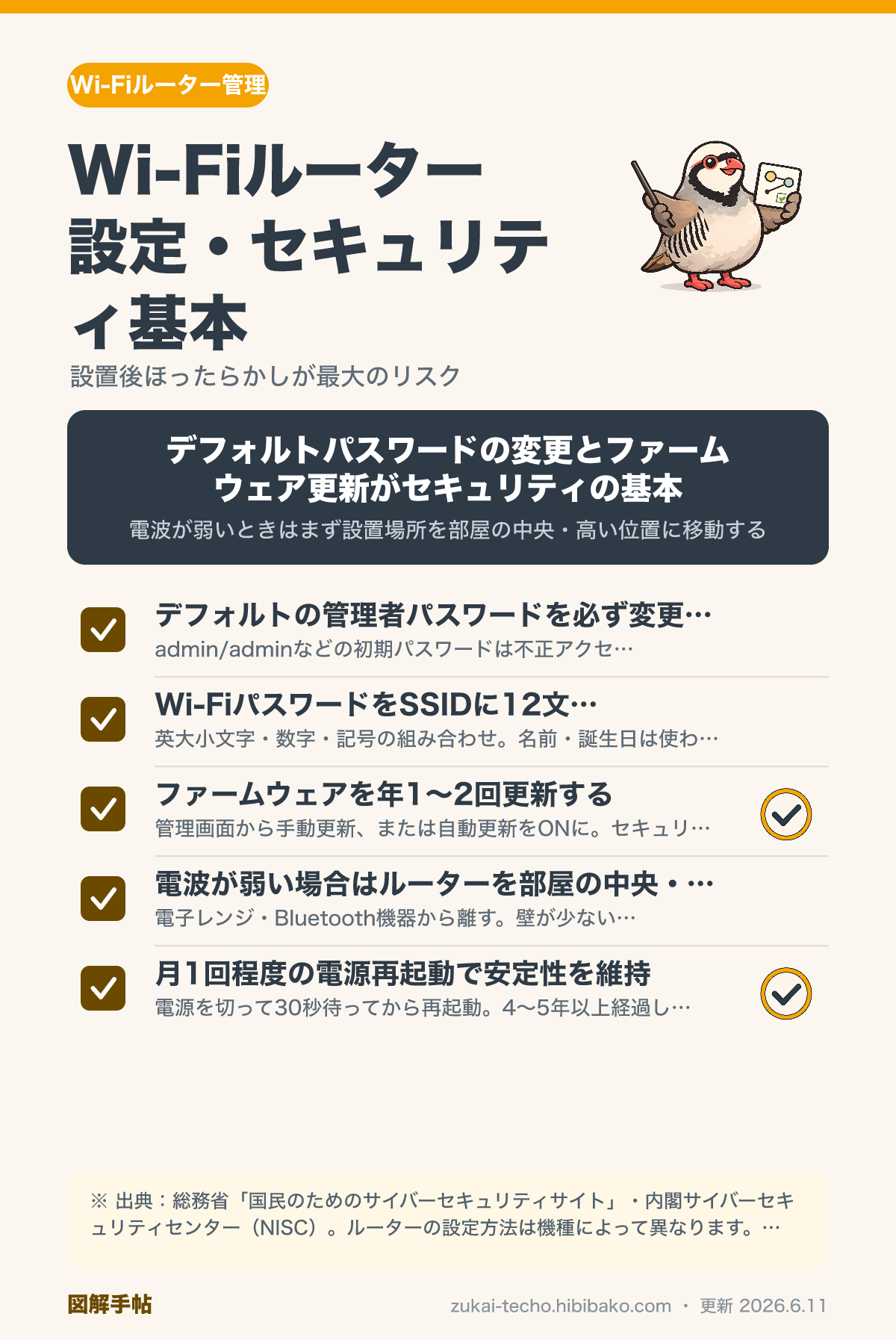 Wi-Fiルーターの基本設定とセキュリティ図解